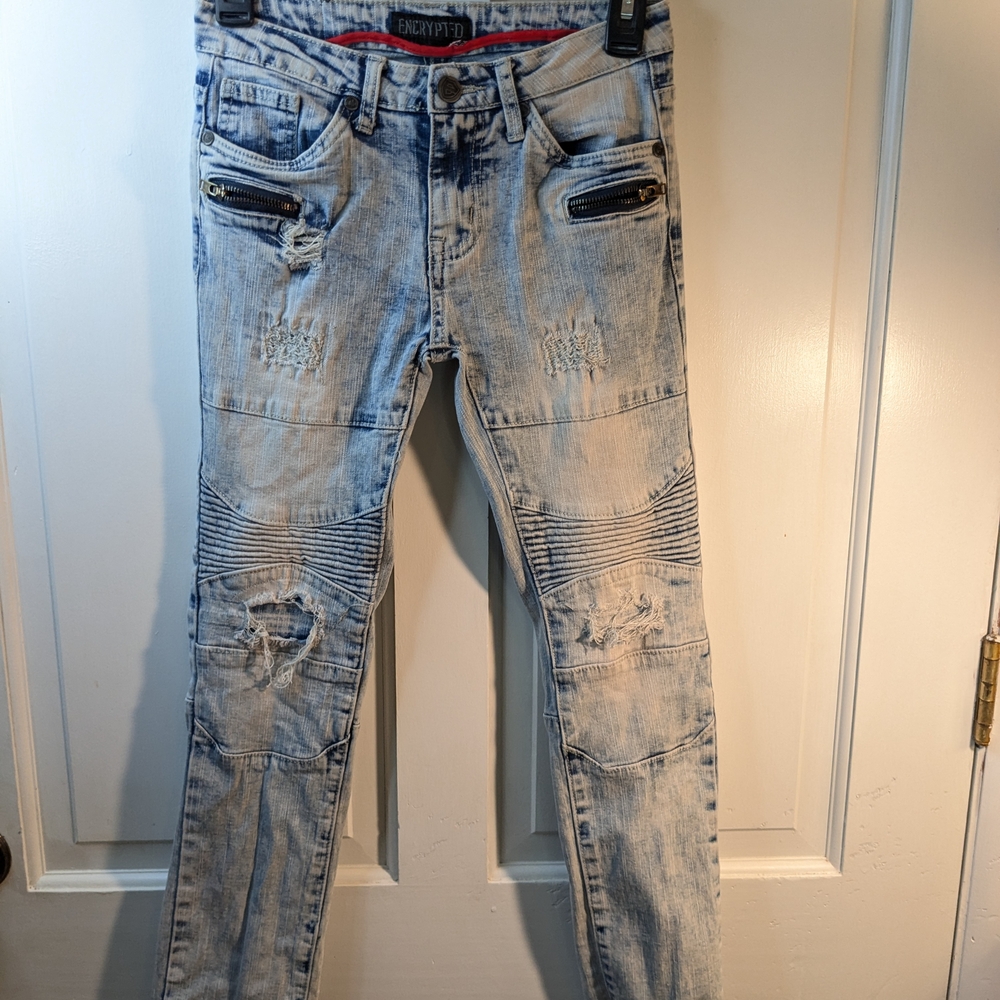 Light Blue Distressed Boy's Jeans